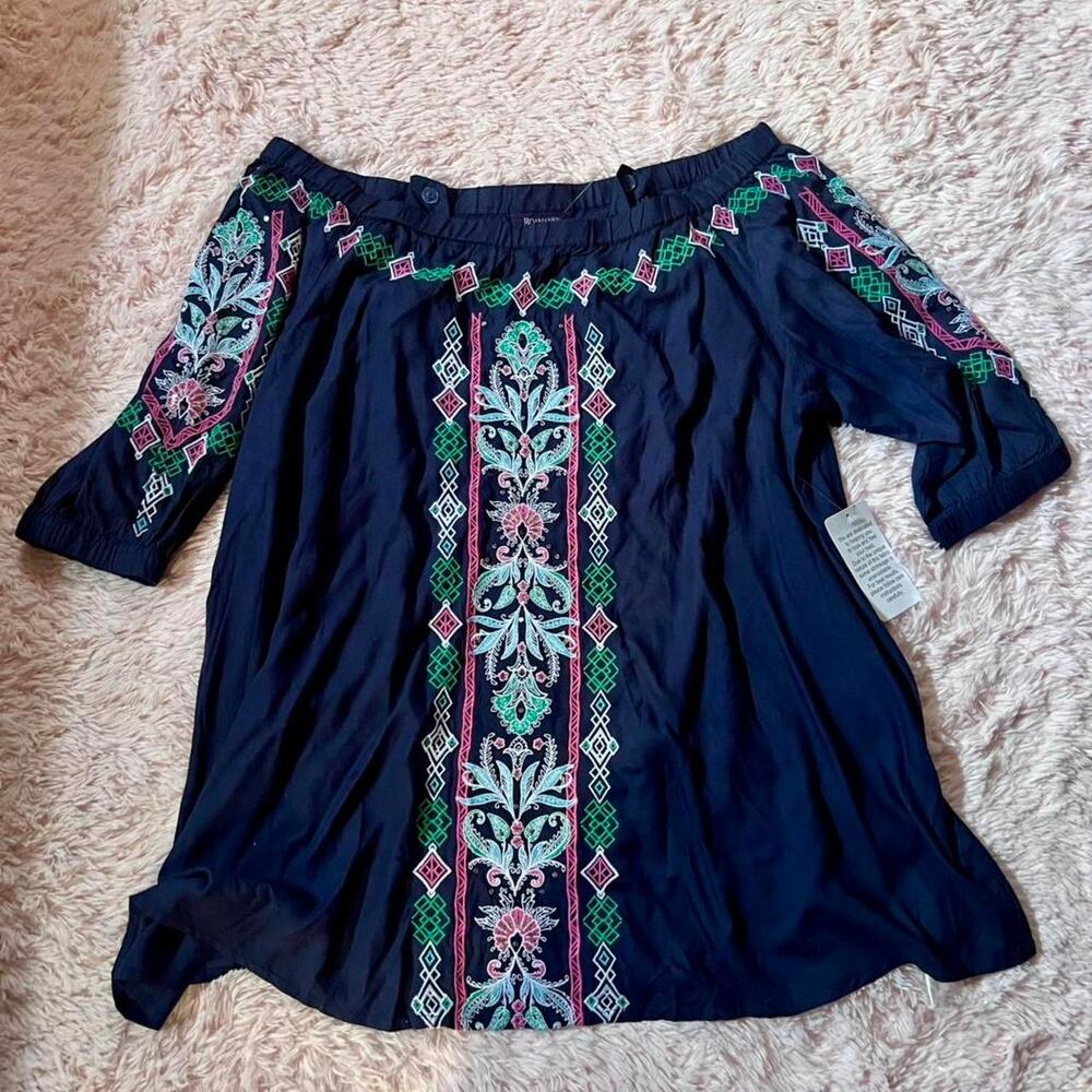 Bohemian Floral Embroidery Hippie Lagenlook Goddess‎ Indie Off Shoulder Dress